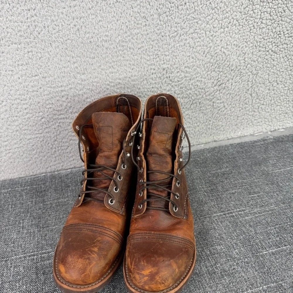 Red Wing Iron Ranger Men 10 Brown 8085 Copper Rough & Tough Leather Work Boots